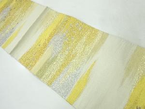 アンティーク　霞に破れ色紙模様織出し袋帯（材料）